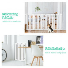 Load image into Gallery viewer, 36" Folding Wooden Freestanding Pet Gate with 360° Hinge-White