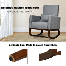 Load image into Gallery viewer, 2-in-1 Fabric Upholstered Rocking Chair with Pillow-Gray
