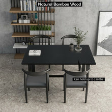 Load image into Gallery viewer, Computer Desk with Bamboo Top & Metal Frame-Black Desk