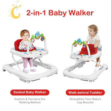 Load image into Gallery viewer, 2-in-1 Foldable Baby Walker with Adjustable Heights-Red