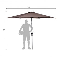 Load image into Gallery viewer, 9FT Patio Umbrella Patio Market Steel Tilt W/ Crank Outdoor Yard Garden-Tan