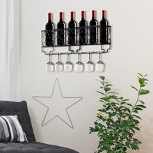 Load image into Gallery viewer, Wall Mounted Metal Wine Rack Wine Bottle Storage