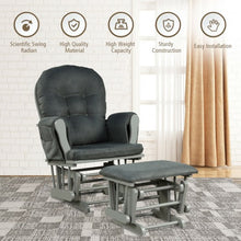 Load image into Gallery viewer, Baby Nursery Relax Rocker Rocking Chair Glider and Ottoman Set-Gray