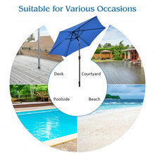 Load image into Gallery viewer, 10 ft Outdoor Market Patio Table Umbrella Push Button Tilt Crank Lift-Blue