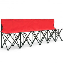 Load image into Gallery viewer, Portable Folding 6 Seats Chair Sideline Sports Bench-Red