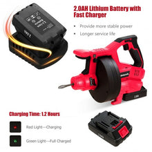 Load image into Gallery viewer, 18V Cordless Plumbing Cleaner Drain Snake Auger Drill