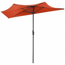 Load image into Gallery viewer, 9Ft Patio Bistro Half Round Umbrella -Orange
