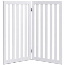 Load image into Gallery viewer, 35" Folding Standing 2/4 Panel Wood Pet Fence-White-A