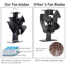 Load image into Gallery viewer, 4 Blades Fireplace Stove Fan Fuel Saving Eco USB