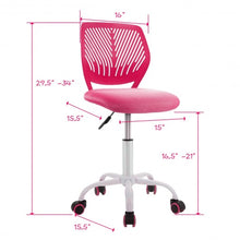Load image into Gallery viewer, Adjustable Office Task Desk Armless Chair-Pink