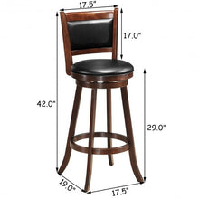 Load image into Gallery viewer, 29" Swivel Bar Height Stool Wooden Upholstered Dining Chair