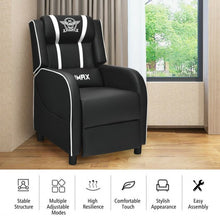 Load image into Gallery viewer, Massage Racing Gaming Single Recliner Chair-White