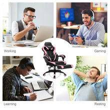 Load image into Gallery viewer, Adjustable Gaming Chair with Footrest for Home Office-Pink