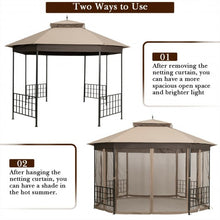 Load image into Gallery viewer, 10’x 12’ Octagonal Patio Gazebo-Brown