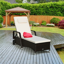Load image into Gallery viewer, Outdoor Recliner Cushioned Chaise Lounge w/ Adjustable Backrest