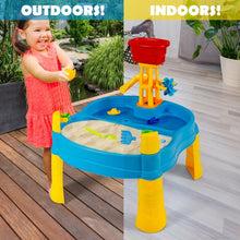 Load image into Gallery viewer, Kids Sand and Water Table for Toddlers with Umbrella & 18 Pcs Accessory Set