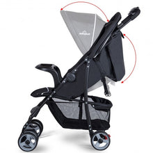Load image into Gallery viewer, 5-Point Safety System Foldable Lightweight Baby Stroller-Black