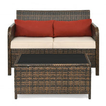 Load image into Gallery viewer, 2Pcs Cushioned Patio Rattan Furniture Set