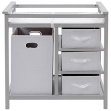 Load image into Gallery viewer, Infant Diaper Changing Storage Table with Hamper & 3 Baskets