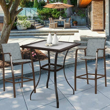 Load image into Gallery viewer, 2 pcs Counter Height Stool Chair Steel Frame Dining Bar Chair-Gray