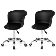 Load image into Gallery viewer, Set of 2 Office Desk Chair with Ergonomic Backrest and Soft Padded PU Leather Seat-Black