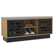 Load image into Gallery viewer, Shoe Bench with 6 Storage Compartments and 3 Adjustable Shelves-Natural