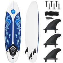Load image into Gallery viewer, 6 Feet Surfboard with 3 Detachable Fins-White
