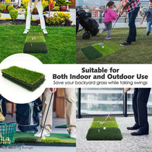 Load image into Gallery viewer, 25 x 16 Inch Tri-Turf 3-in-1 Golf Hitting Mat Realistic Synthetic Turf with Tee Holder