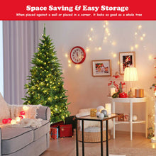 Load image into Gallery viewer, Prelit Artificial Half Christmas Tree with 8 Flash Modes-6 ft