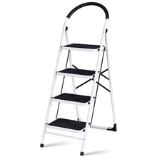 Load image into Gallery viewer, 4 Step Folding Ladder with Anti-Slip Pedal Platform 330Lbs Capacity