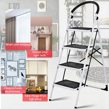 Load image into Gallery viewer, 4 Step Folding Ladder with Anti-Slip Pedal Platform 330Lbs Capacity