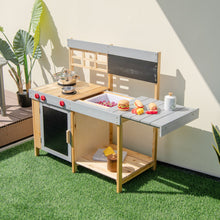 Load image into Gallery viewer, Outdoor Kid's Mud Kitchen Set with Detachable Water Box for Toddlers Over 3