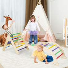 Load image into Gallery viewer, 5 in 1 Kids Wooden Montessori Climber Toy with Ramp Ladder Arch Slide