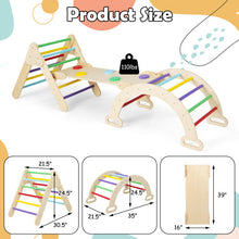 Load image into Gallery viewer, 5 in 1 Kids Wooden Montessori Climber Toy with Ramp Ladder Arch Slide