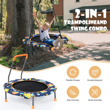 Load image into Gallery viewer, Convertible Swing and Trampoline Set with Upholstered Handrail