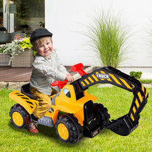 Load image into Gallery viewer, Outdoor Kids Ride On Construction Excavator with Safety Helmet