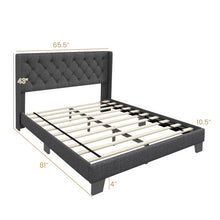 Load image into Gallery viewer, Twin/Full/Queen Size Upholstered Platform Bed with Button Tufted Headboard-Queen Size