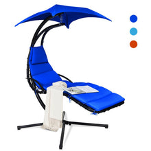 Load image into Gallery viewer, Hanging Stand Chaise Lounger Swing Chair with Pillow-Navy
