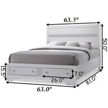 Load image into Gallery viewer, King Size Bed Frame Platform Wood Slats Tall Headboard Drawer Home Furniture -Queen size