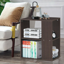 Load image into Gallery viewer, 2-Tier Side End Table with Storage Shelves -Brown
