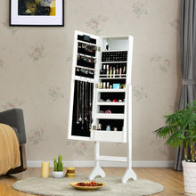Load image into Gallery viewer, Mirrored Jewelry Cabinet Armoire Organizer w/ LED lights-White
