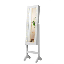Load image into Gallery viewer, Mirrored Jewelry Cabinet Armoire Organizer w/ LED lights-White