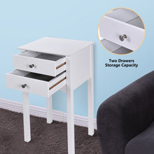 Load image into Gallery viewer, Side Table End Accent Table w/ 2 Drawers-White