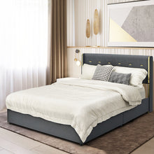 Load image into Gallery viewer, Full/Queen Size Upholstered Bed Frame with 4 Storage Drawers-Full Size
