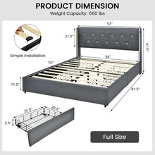 Load image into Gallery viewer, Full/Queen Size Upholstered Bed Frame with 4 Storage Drawers-Full Size

