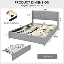Load image into Gallery viewer, Full/Queen Size Upholstered Bed Frame with 4 Drawers-Silver-Full Size
