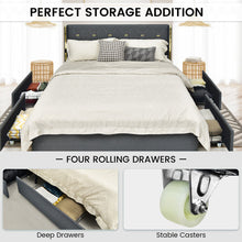 Load image into Gallery viewer, Full/Queen Size Upholstered Bed Frame with 4 Storage Drawers-Full Size
