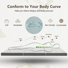 Load image into Gallery viewer, Queen 3 Inch Tri-fold Memory Foam Floor Mattress Topper Portable with Carrying Bag-M
