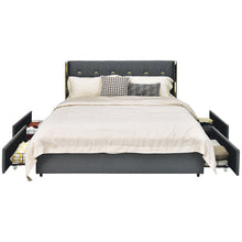 Load image into Gallery viewer, Full/Queen Size Upholstered Bed Frame with 4 Storage Drawers-Full Size
