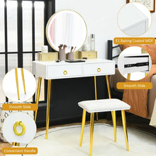 Load image into Gallery viewer, Vanity Table Set with Mirror-White
